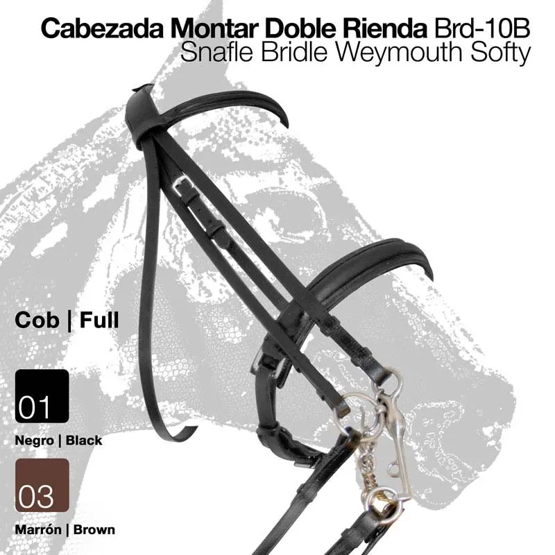 Cabezada Mont. Dob/Rienda BRD-10B Z.210191370 (Full, Marron Oscuro)