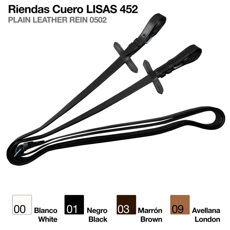 Riendas Cuero Lisas 452 (Neg) Z.21093